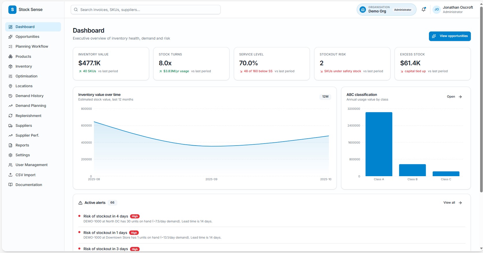 Stock Sense screenshot — click to enlarge